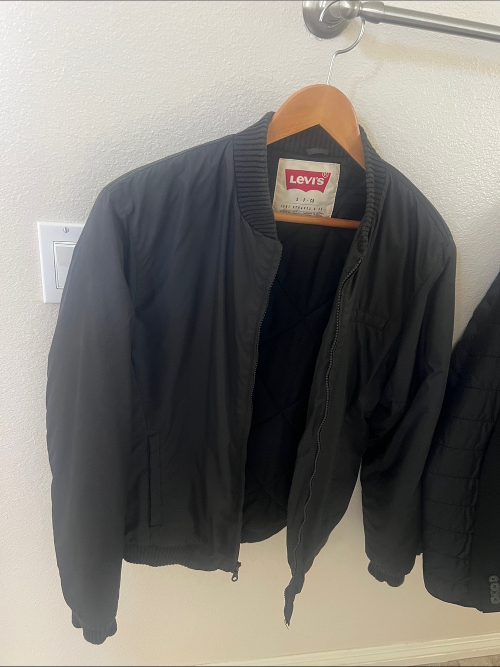 Levi's Black Quilted Bomber Jacket
